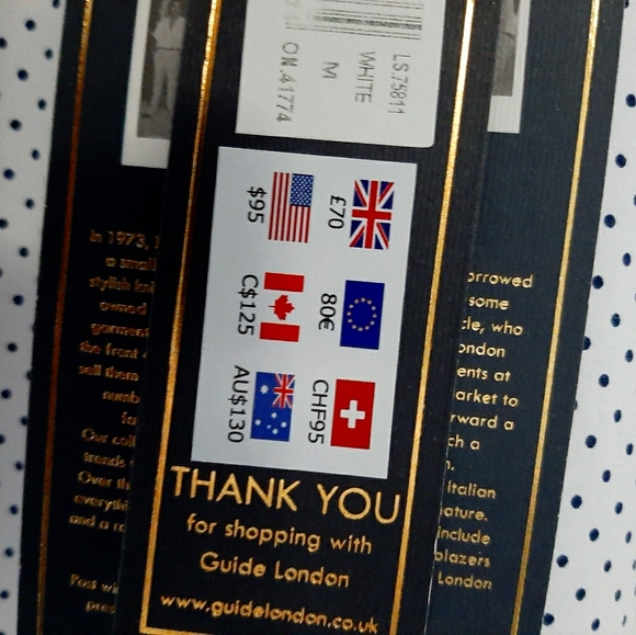 Brand new white shirt with dark blue dots - Picture 1 of 5